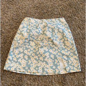 Light blue floral skirt